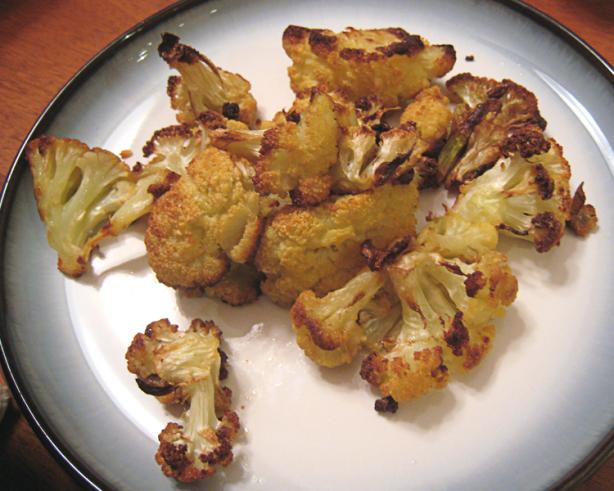 Cauliflower Popcorn - Roasted Cauliflower. Photo by yogiclarebear