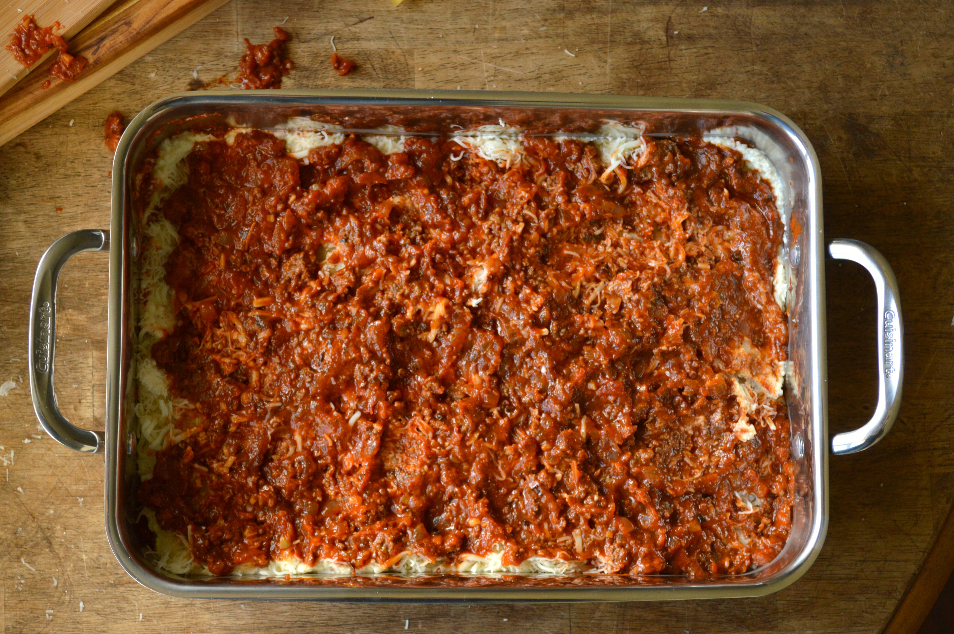 Spread the meat sauce