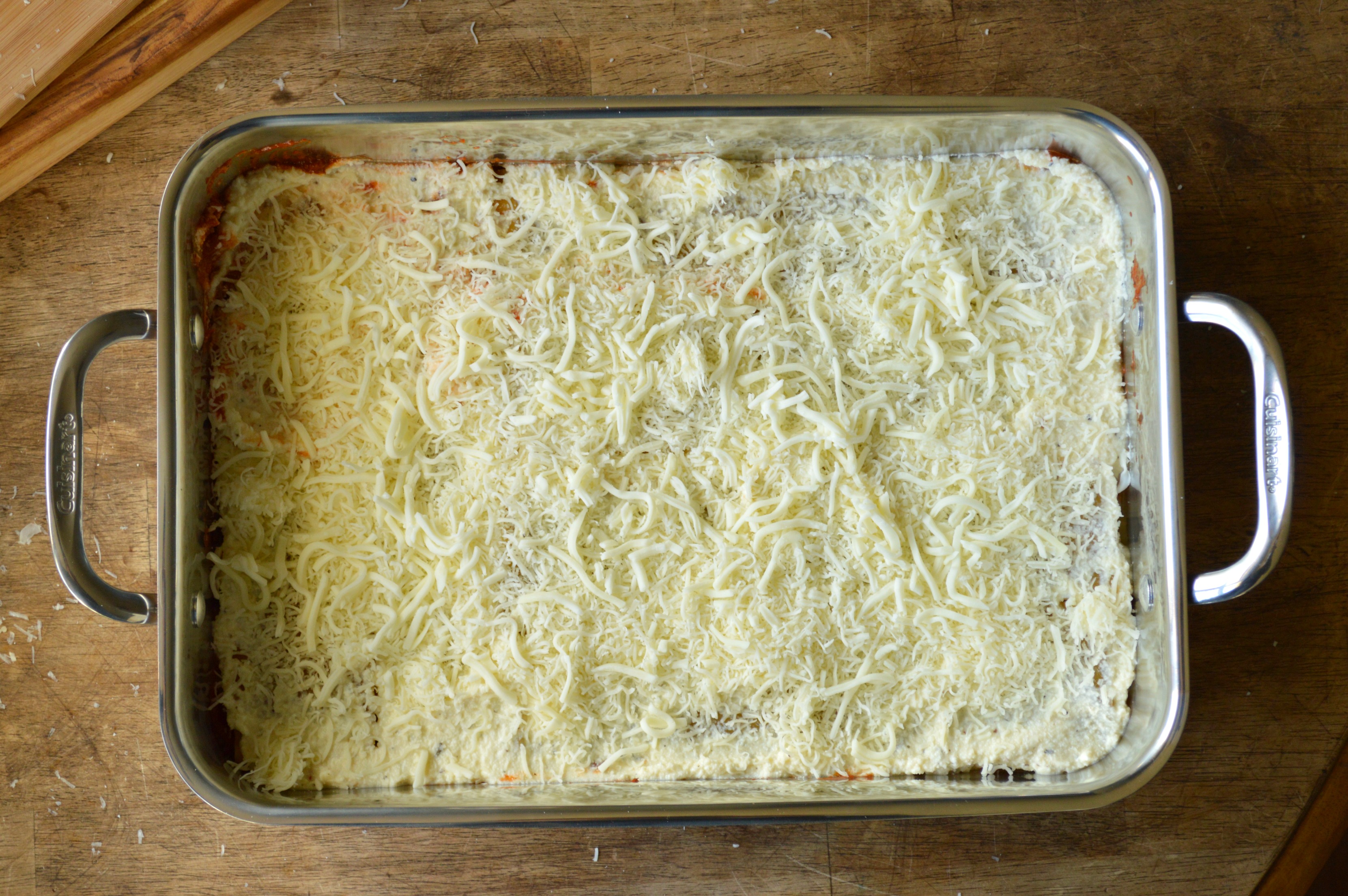 Add shredded mozzarella