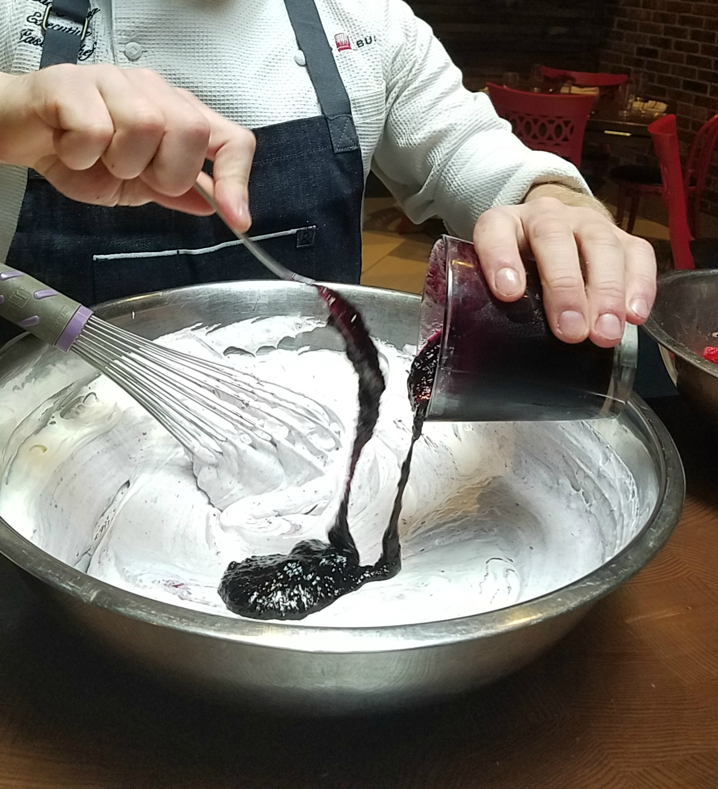 Make the blueberry-chocolate whipped cream