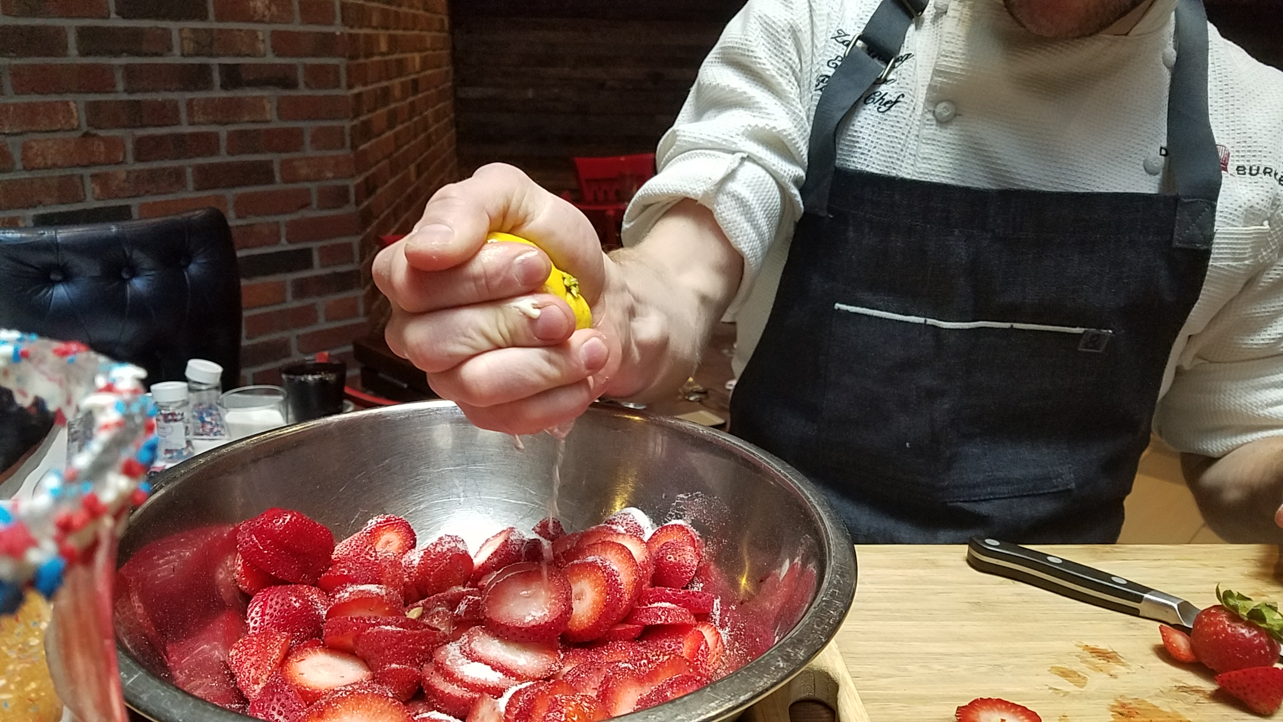 Macerate the strawberries
