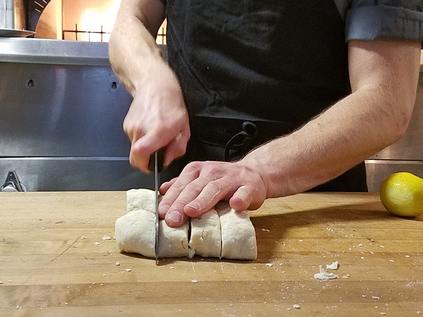 Divide dough and form biscuits