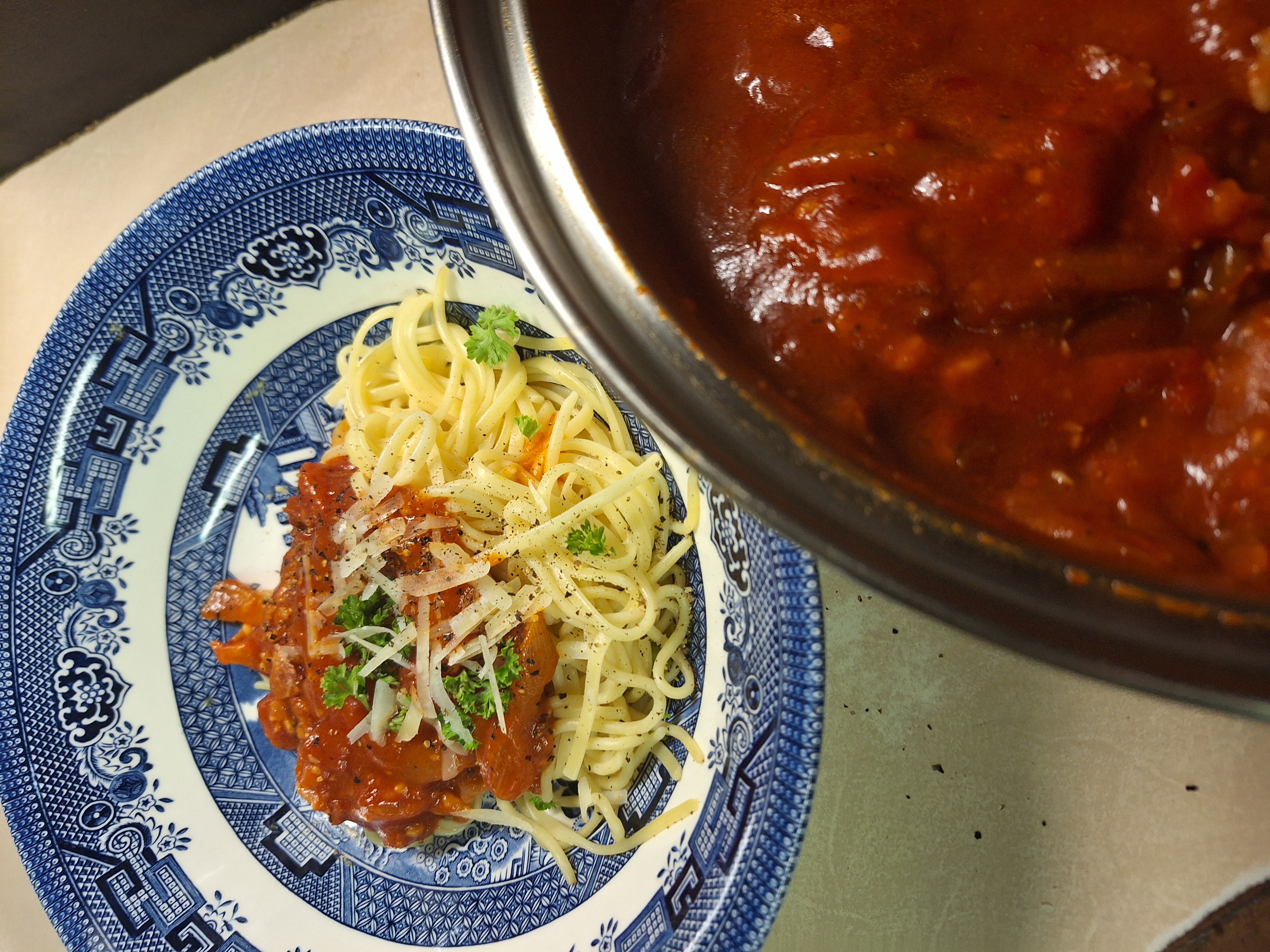 Pasta With Hot Tomato &amp; Bacon Sauce Recipe - Food.com